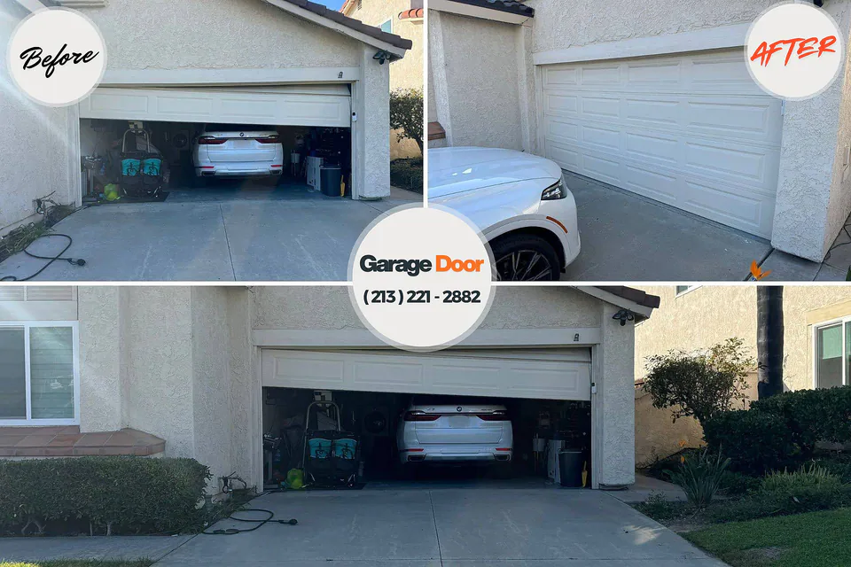 Before and after: garage door installation Palmer Lake, CO
